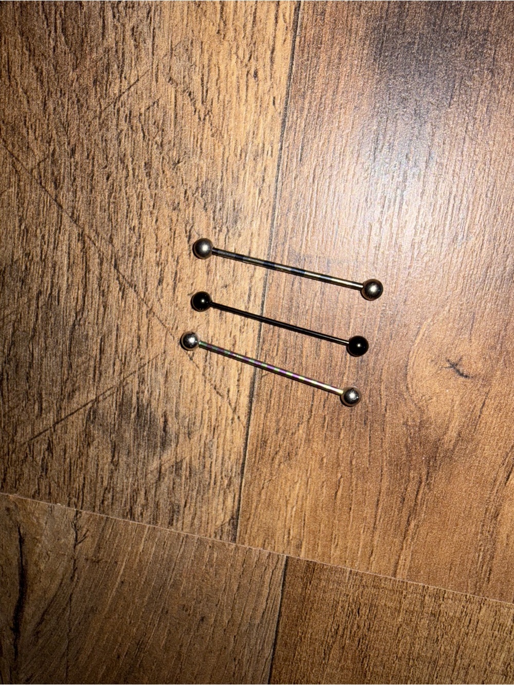 3 Stainless Steel Industrial Barbell Set in Silver and Black